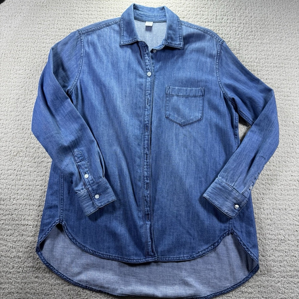 Old Navy‎ Women's XS Blue Denim Like Button Down Long Sleeve
